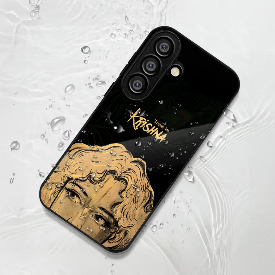 Samsung Galaxy A56 Premium Acrylic Shockproof Glass Back Case (Trust In Krishna)