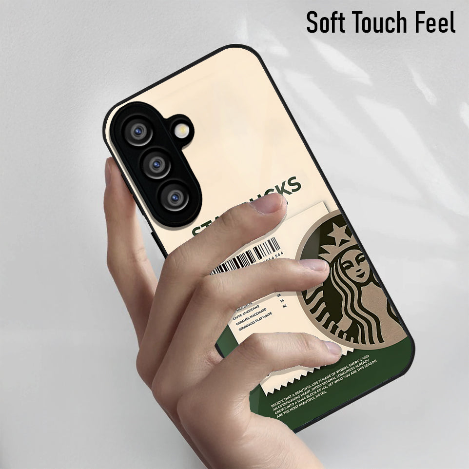 Samsung Galaxy A56 Premium Acrylic Shockproof Glass Back Case (Starbucks)