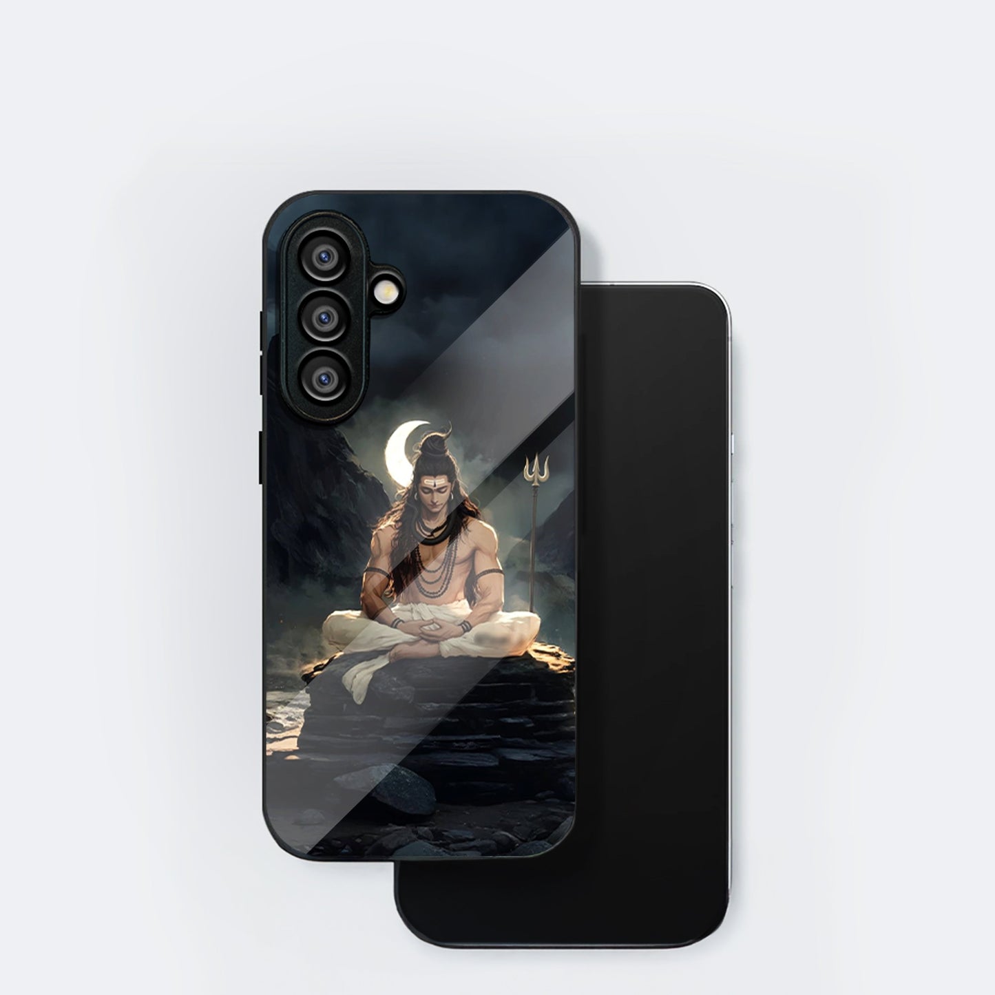 Samsung Galaxy A36 Premium Acrylic Shockproof Glass Back Case (Shiva Spirit)