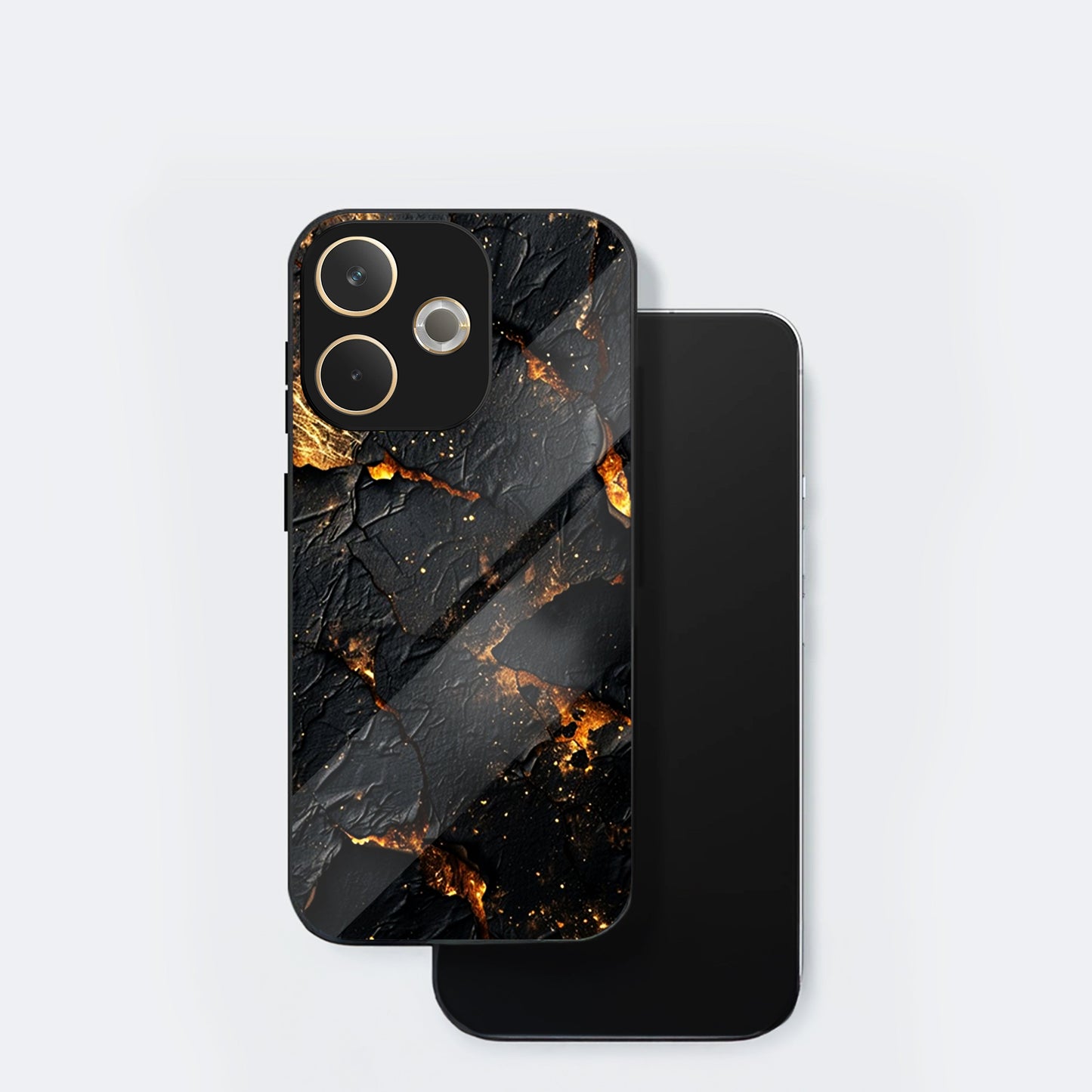 Oppo A5 Pro 5G Premium Acrylic Shockproof Glass Back Case (Volcanic Gold)