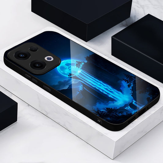 Oppo Reno 13 5G Premium Acrylic Shockproof Glass Back Case (Moonfall)