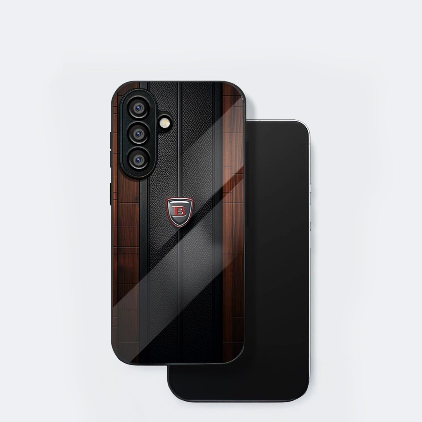 Samsung Galaxy A56 5G Premium Acrylic Shockproof Glass Back Case (Carbon Oak)