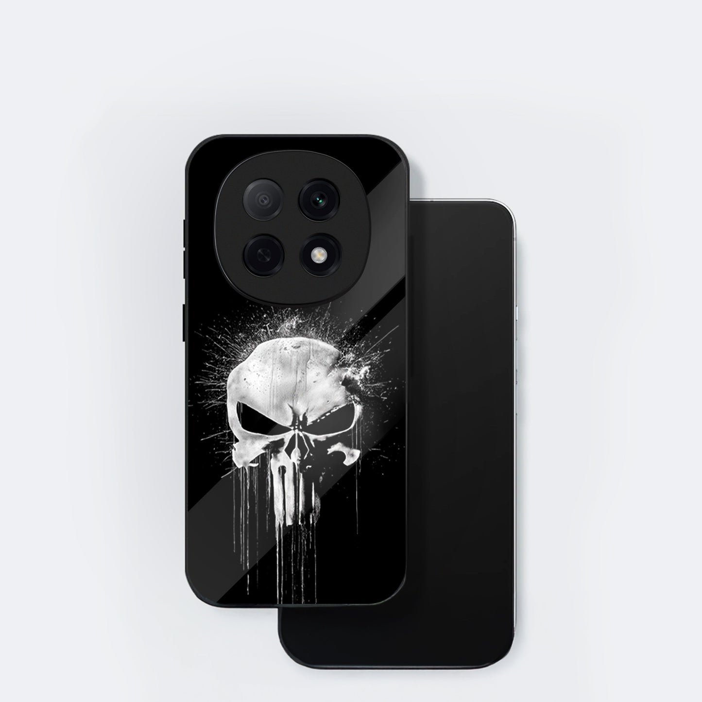 OPPO F29 Pro 5G Premium Acrylic Shockproof Glass Back Case (Punisher Skull)