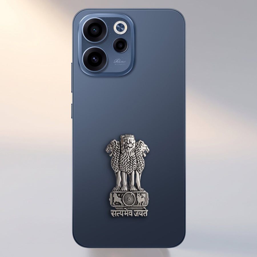 Oppo Reno 15C 5G Compatible Satyamev Jayate 3D Metal Emblem Sticker