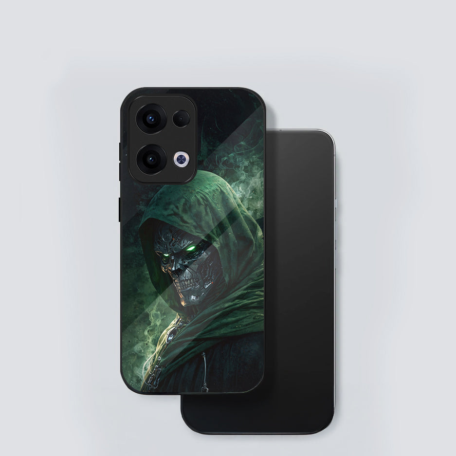 Oppo Reno 13 5G Premium Acrylic Shockproof Glass Back Case (Iron Doom)