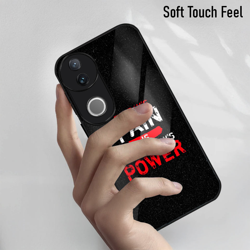 Vivo V50 5G Premium Acrylic Shockproof Glass Back Case (Pain Power)
