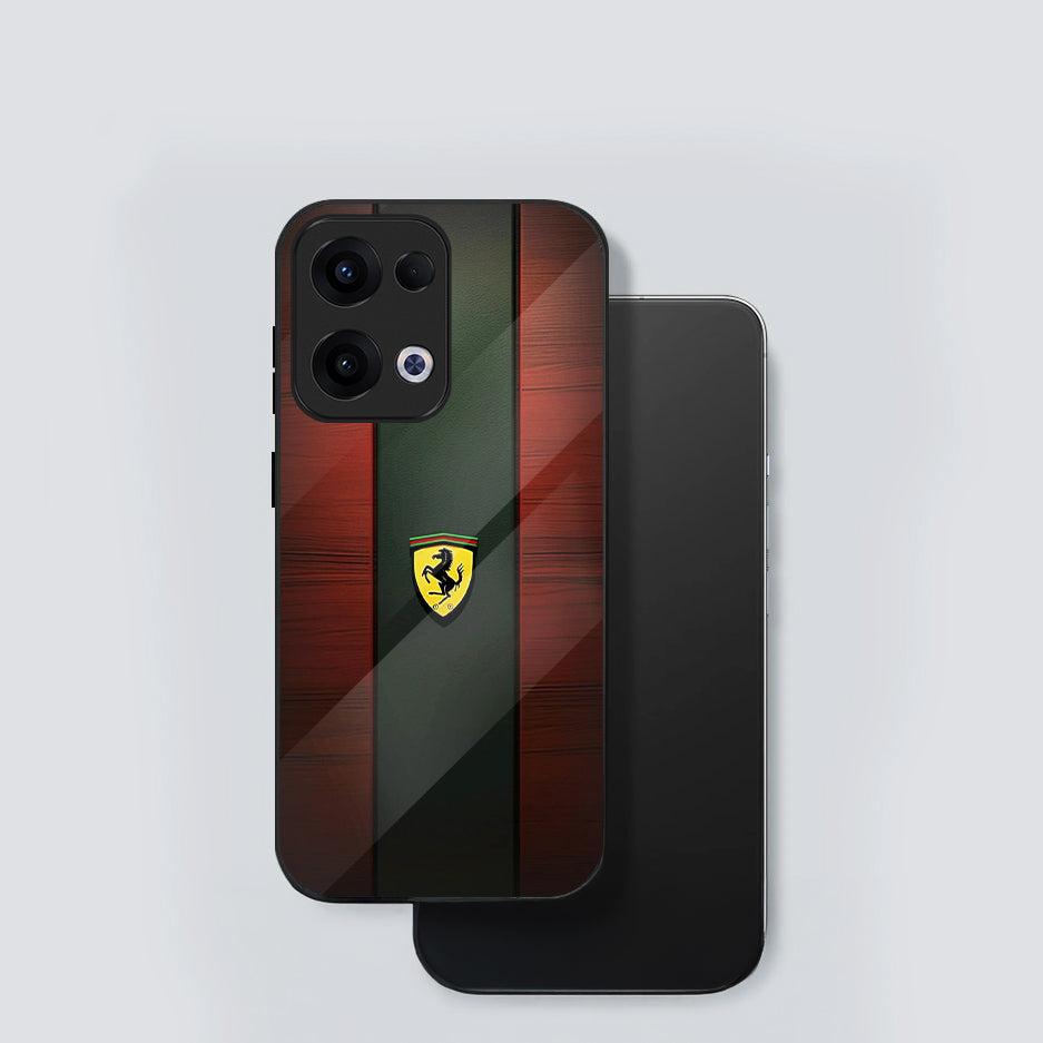 Oppo Reno 13 5G Premium Acrylic Shockproof Glass Back Case (Ironhorse)