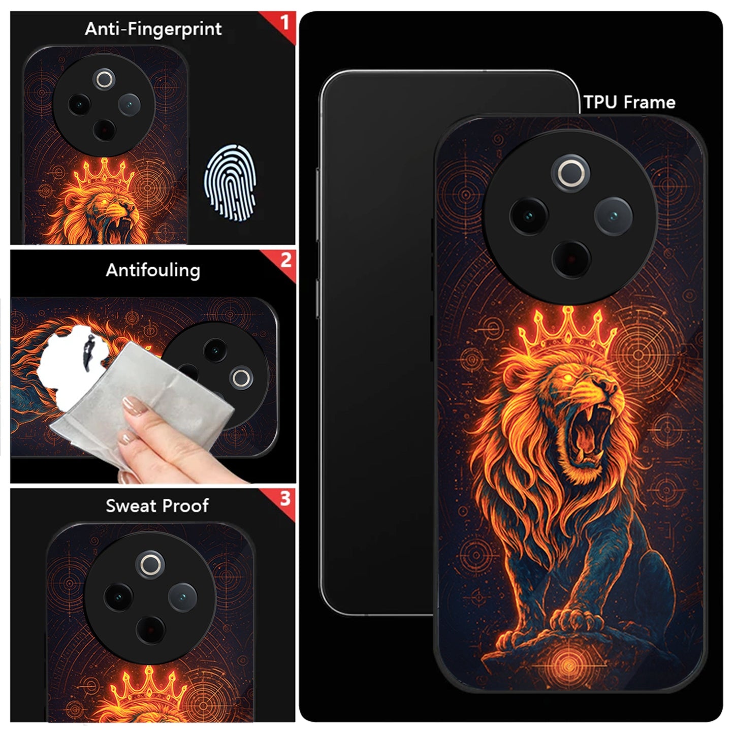 Vivo T4 5G Premium Acrylic Shockproof Glass Back Case (King of Cosmos)