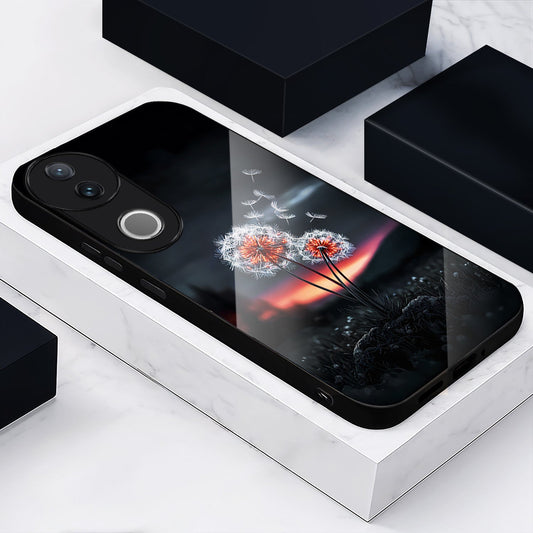 Vivo V50 5G Premium Acrylic Shockproof Glass Back Case (Dandelion Glow)