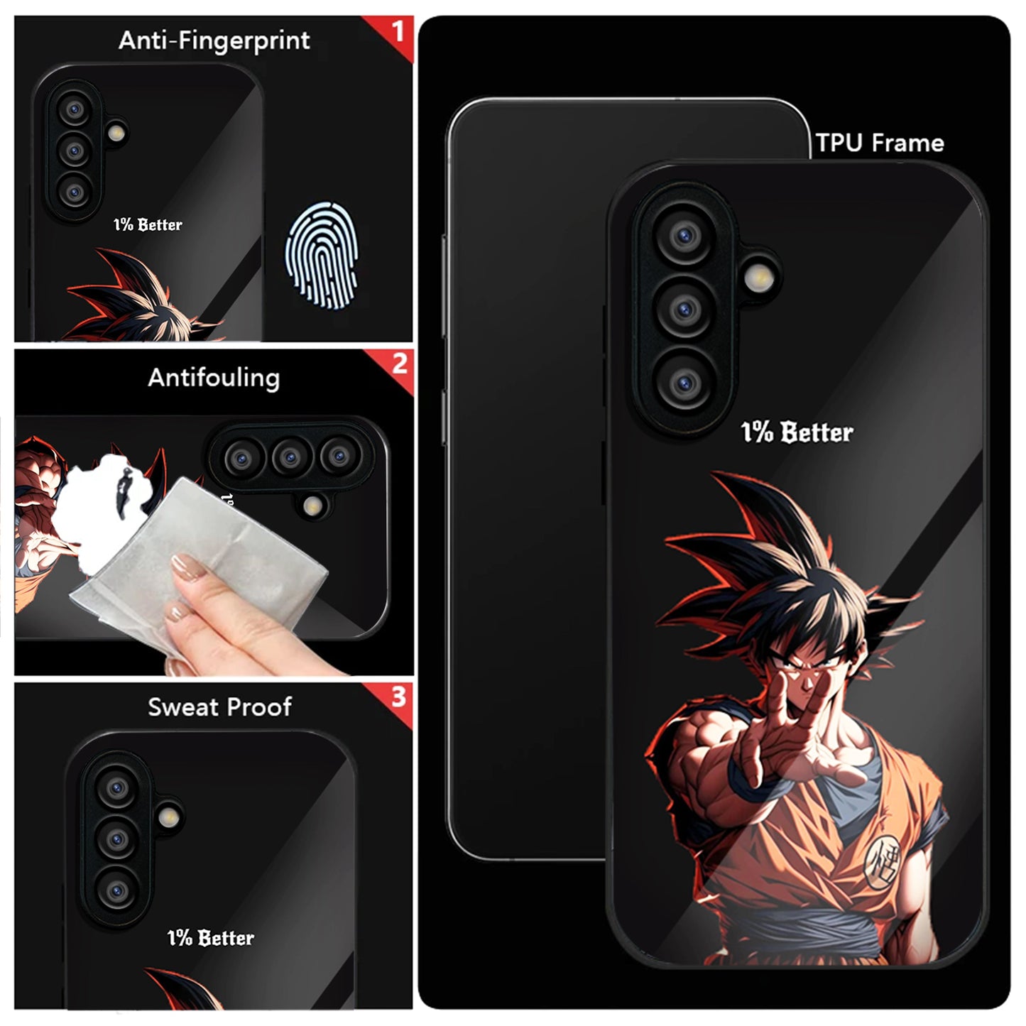 Samsung Galaxy A56 Premium Acrylic Shockproof Glass Back Case (Saiyan Spirit)