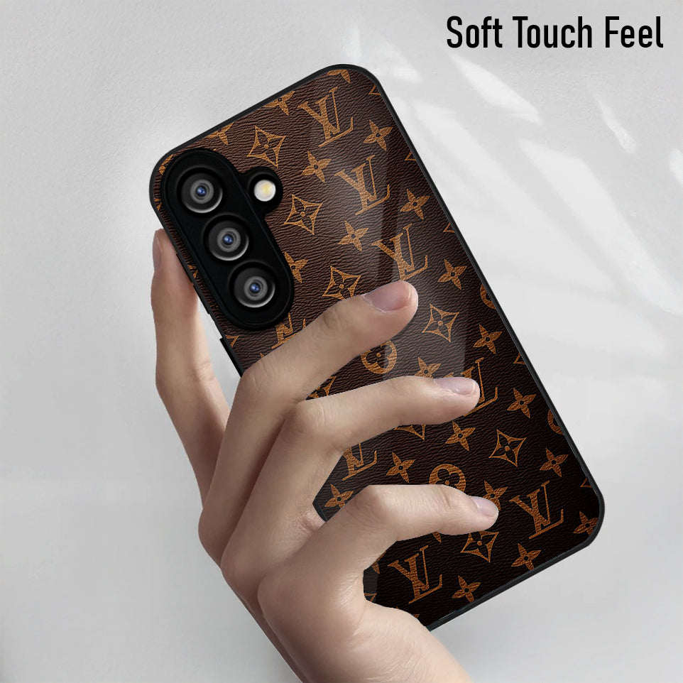 Samsung Galaxy A56 Premium Acrylic Shockproof Glass Back Case (LV Pattern)