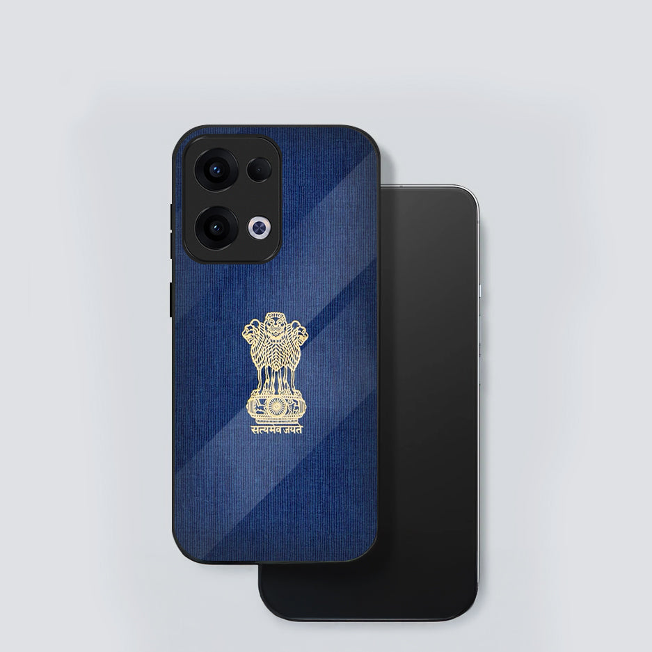 Oppo Reno 13 5G Premium Acrylic Shockproof Glass Back Case (Nation Pride)