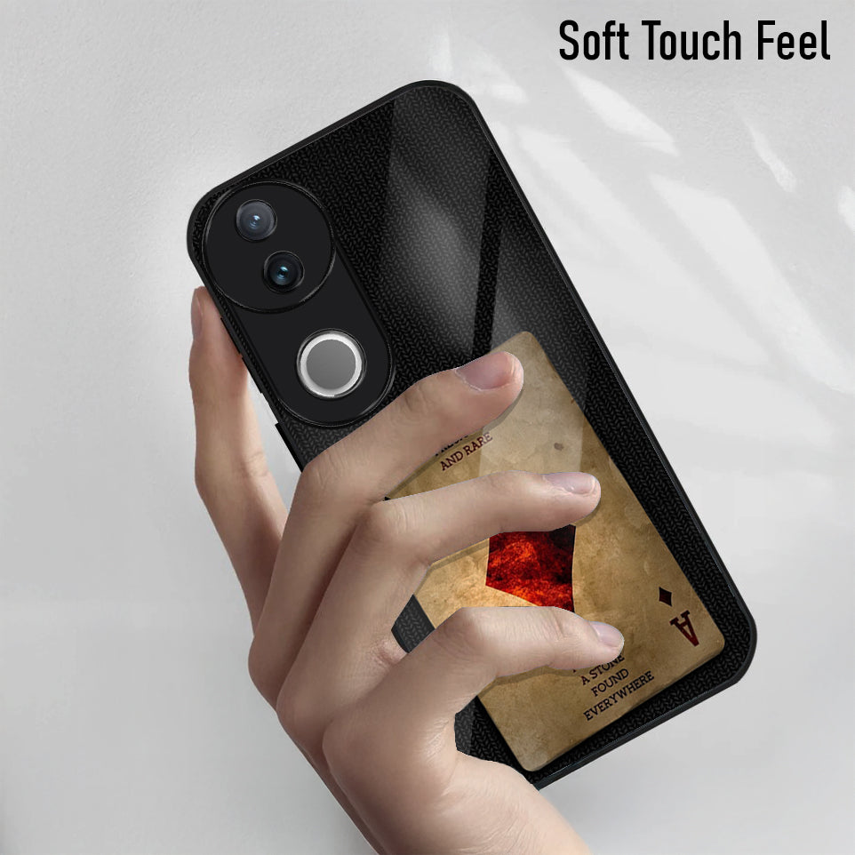 Vivo V50 5G Premium Acrylic Shockproof Glass Back Case (Spades Ace)