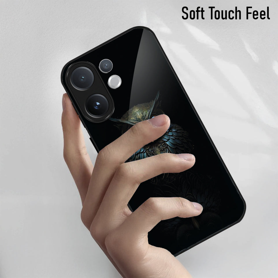 Vivo V60 5G Premium Acrylic Shockproof Glass Back Case (Midnight Owl)