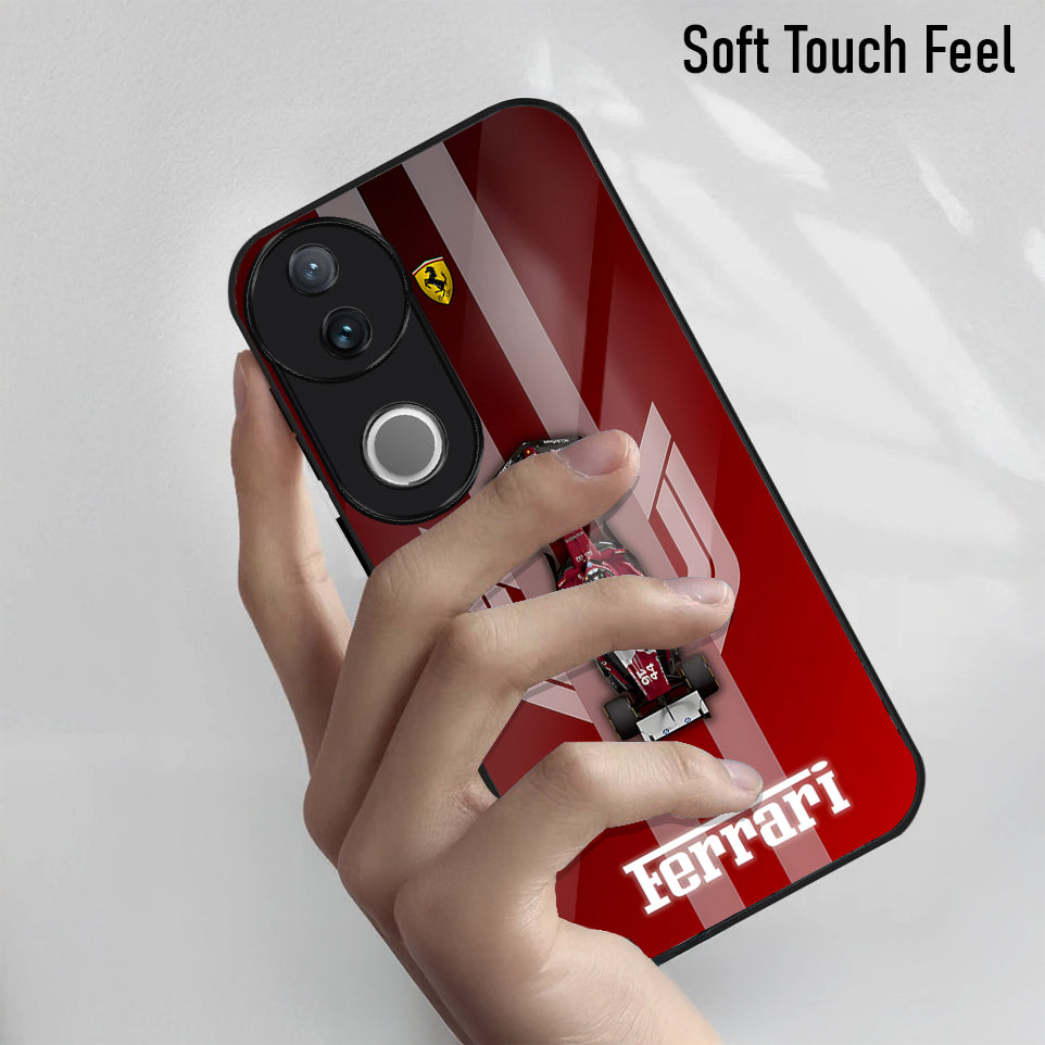 Vivo V50 5G Premium Acrylic Shockproof Glass Back Case (Ferrari F1)