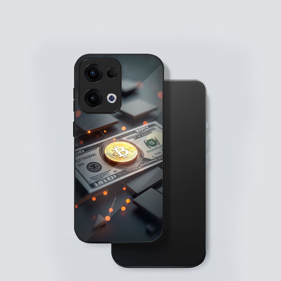 Oppo Reno 13 5G Premium Acrylic Shockproof Glass Back Case (Billion Dollar)