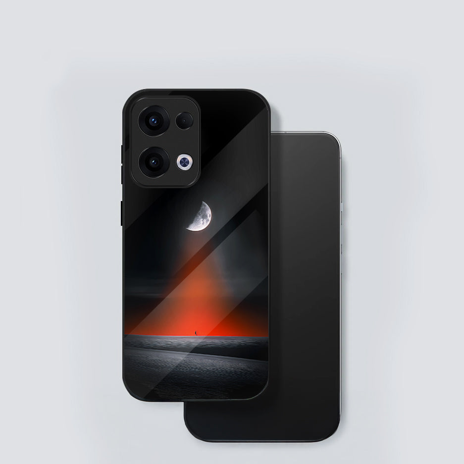 Oppo Reno 13 5G Premium Acrylic Shockproof Glass Back Case (Silent Moon)