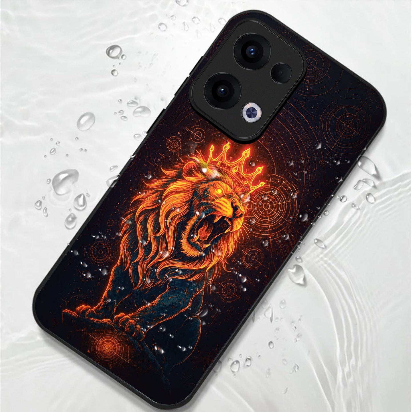 Oppo Reno 13 5G Premium Acrylic Shockproof Glass Back Case (King of Cosmos)