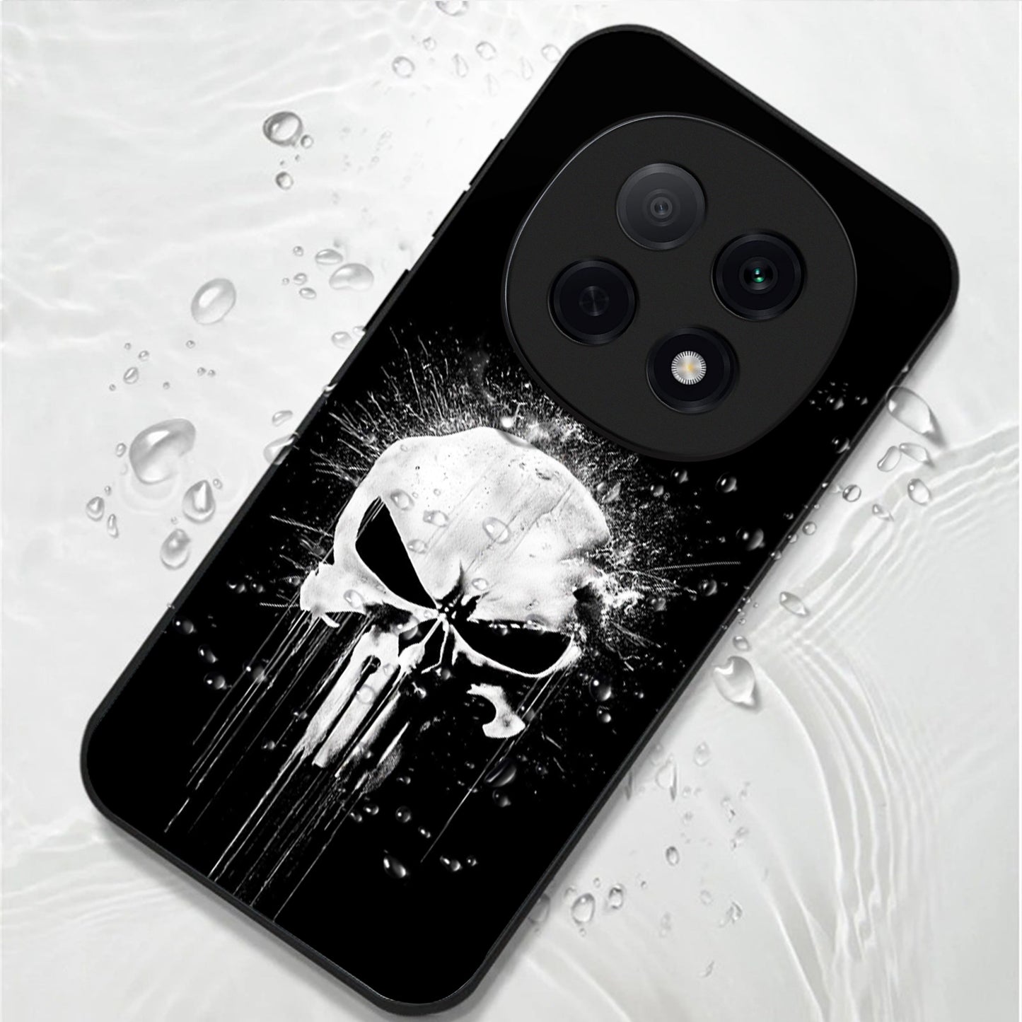 OPPO F29 Pro 5G Premium Acrylic Shockproof Glass Back Case (Punisher Skull)
