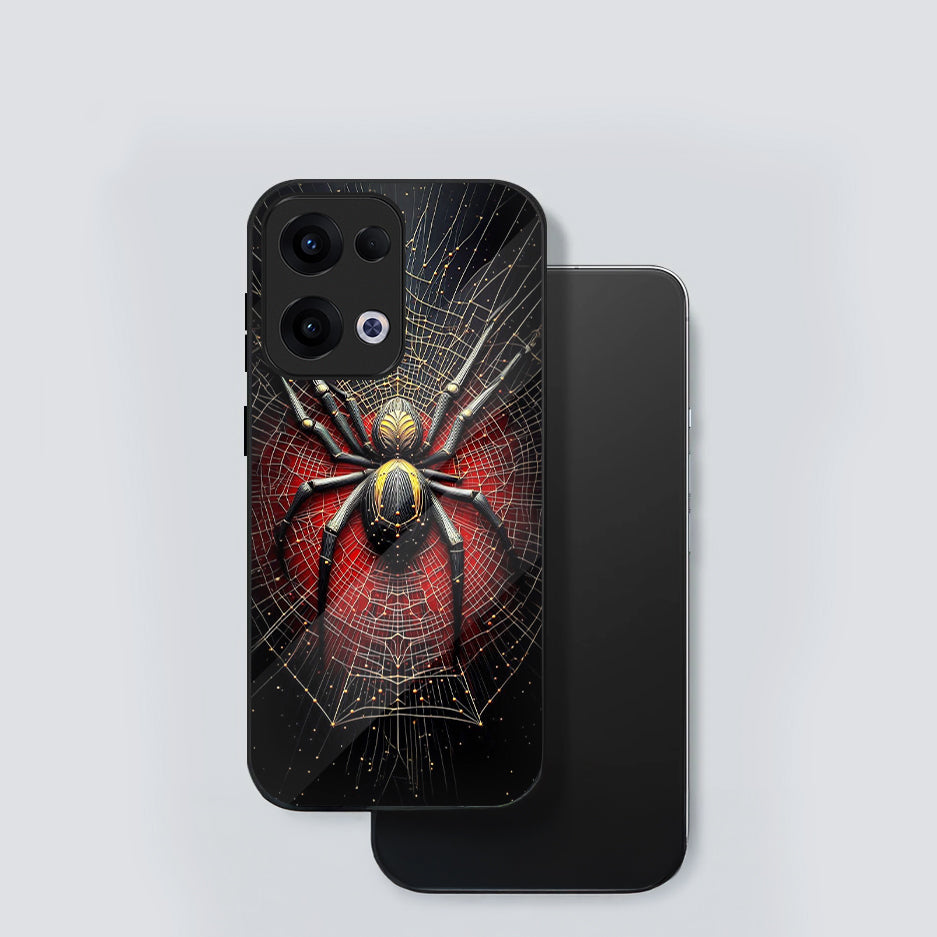 Oppo Reno 13 5G Premium Acrylic Shockproof Glass Back Case (Spider Core)