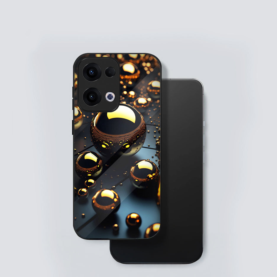 Oppo Reno 13 5G Premium Acrylic Shockproof Glass Back Case (Molten Gold)