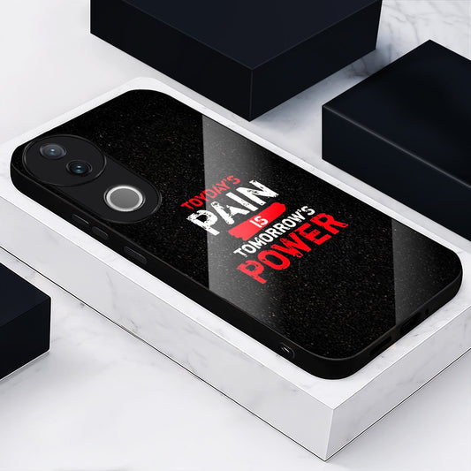 Vivo V50 5G Premium Acrylic Shockproof Glass Back Case (Pain Power)