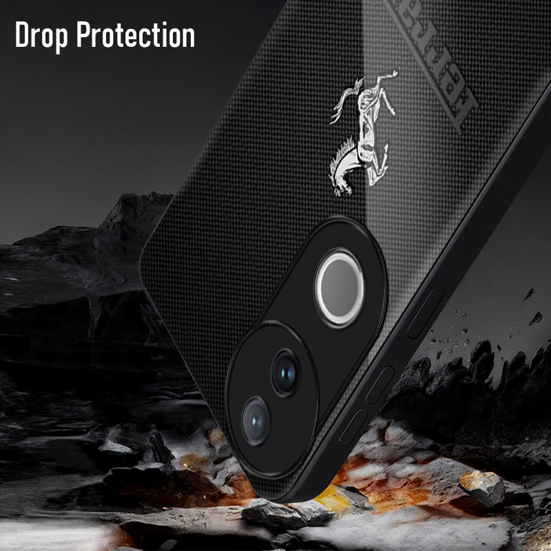 Vivo V50 5G Premium Acrylic Shockproof Glass Back Case (Ferrari Carbon Fiber)