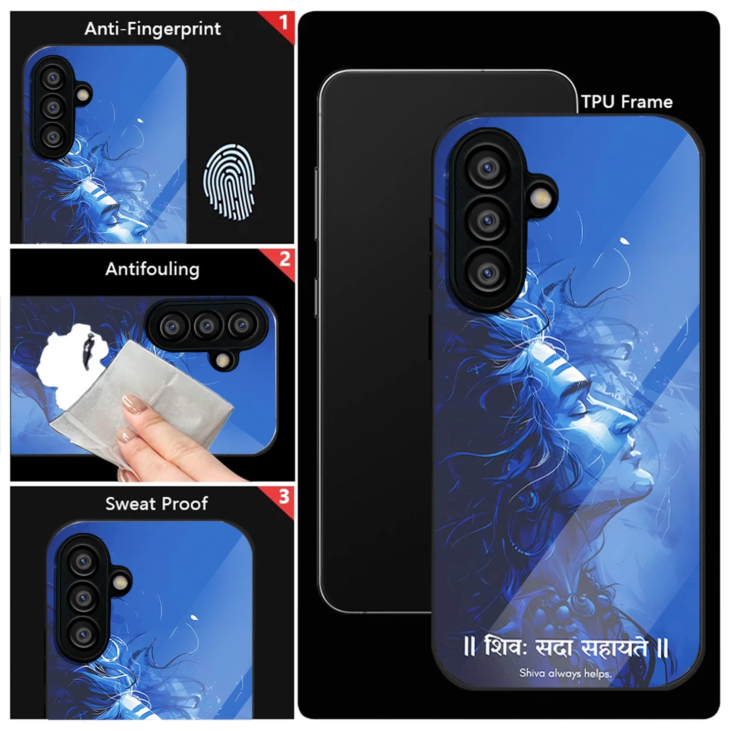 Samsung Galaxy A56 Premium Acrylic Shockproof Glass Back Case (Blue Divine)