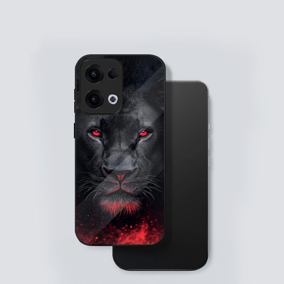 Oppo Reno 13 5G Premium Acrylic Shockproof Glass Back Case (Shadow Beast)