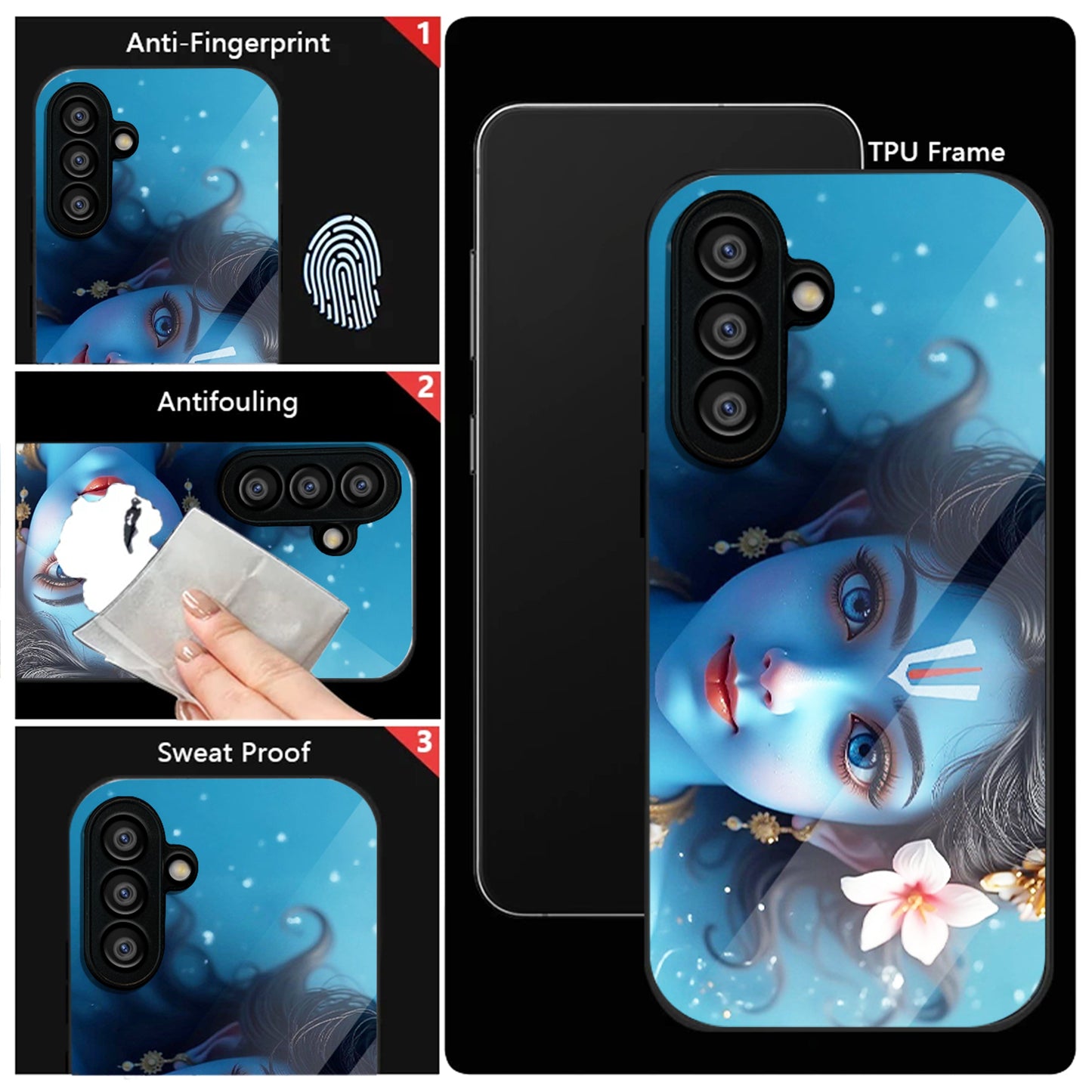 Samsung Galaxy A36 Premium Acrylic Shockproof Glass Back Case (Divine Aura)