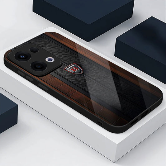 Oppo Reno 13 5G Premium Acrylic Shockproof Glass Back Case (Carbon Oak)