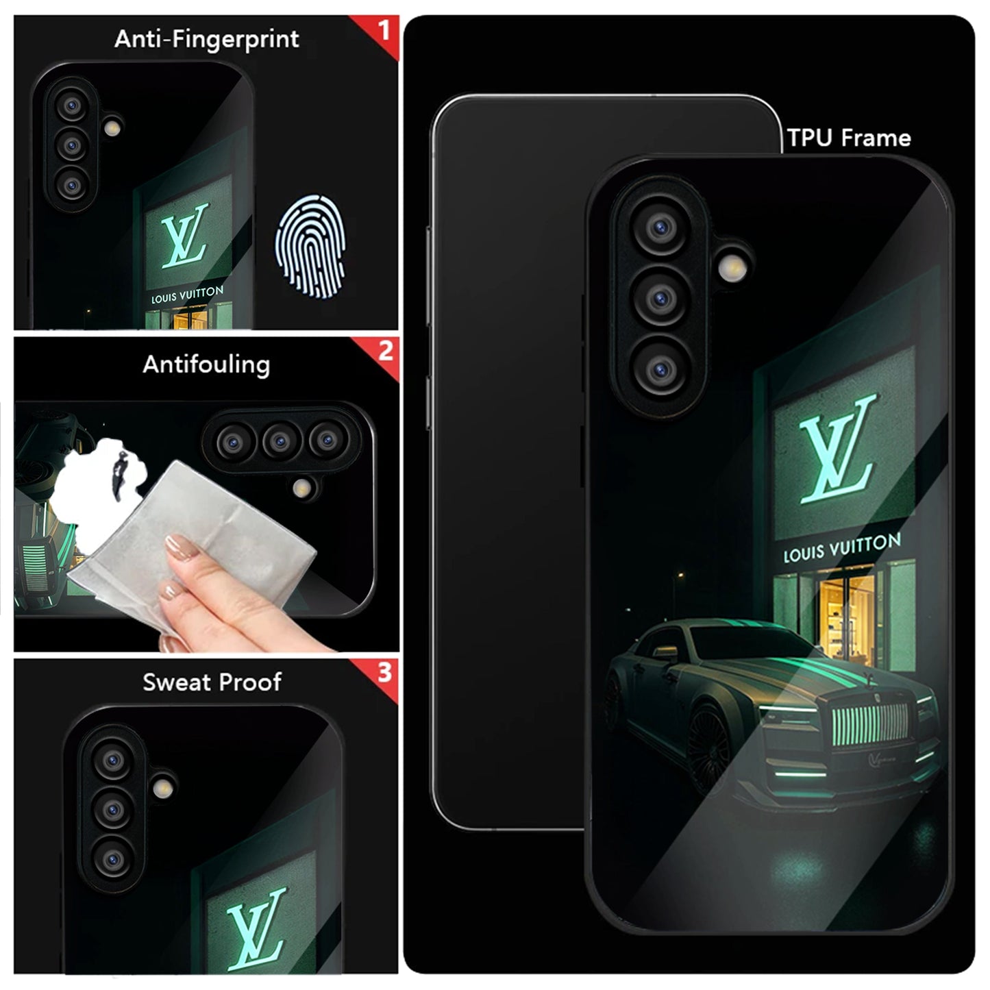 Samsung Galaxy A36 Premium Acrylic Shockproof Glass Back Case (Luxury Drive)