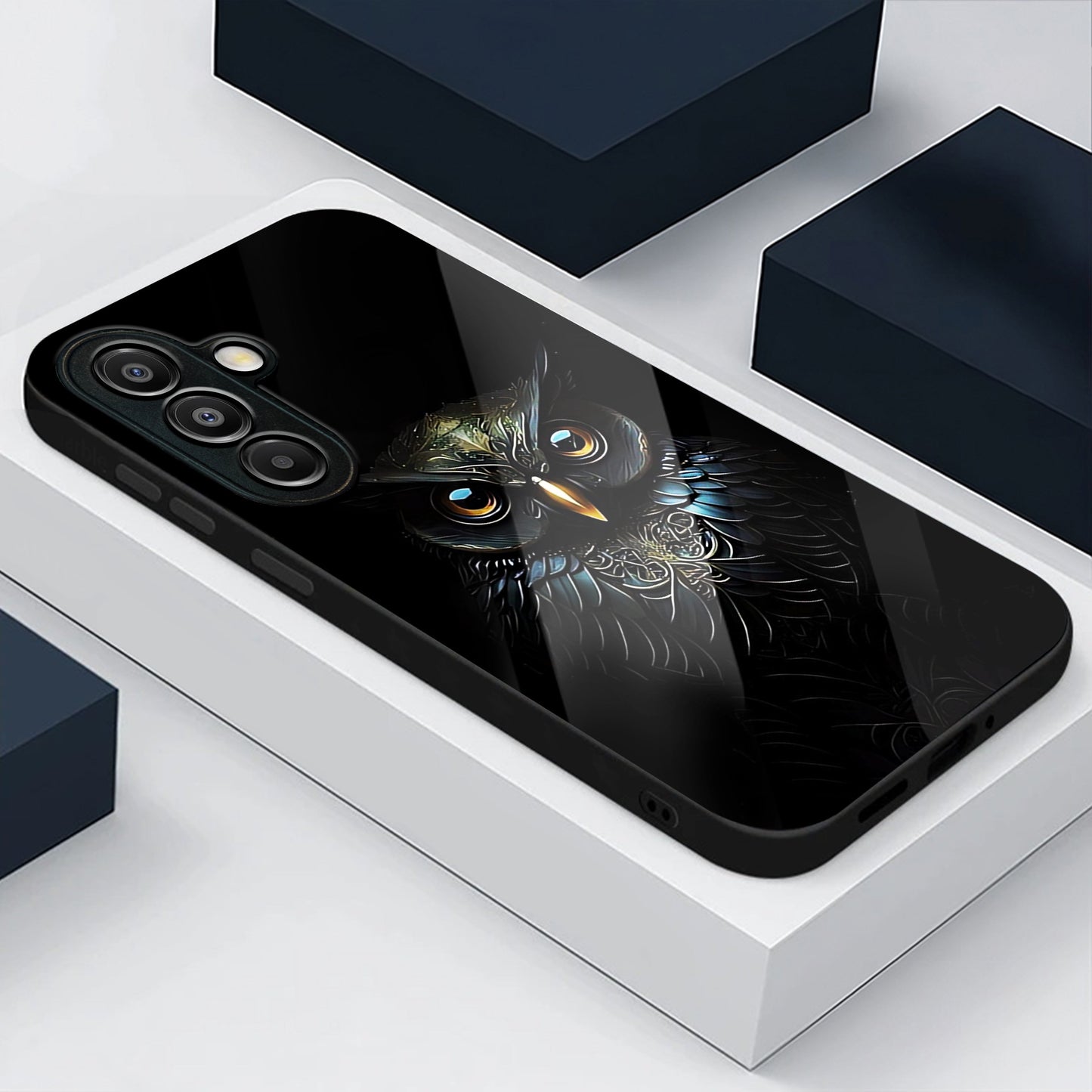 Samsung Galaxy A56 5G Premium Acrylic Shockproof Glass Back Case (Midnight Owl)