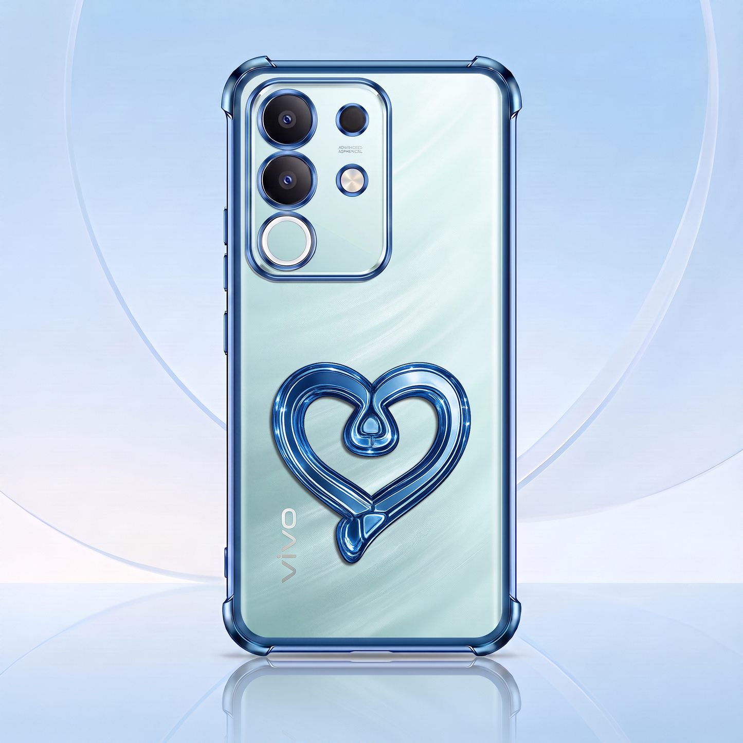 Vivo T4x 5G Premium Heart Transparent Shockproof Airbag Phone Case