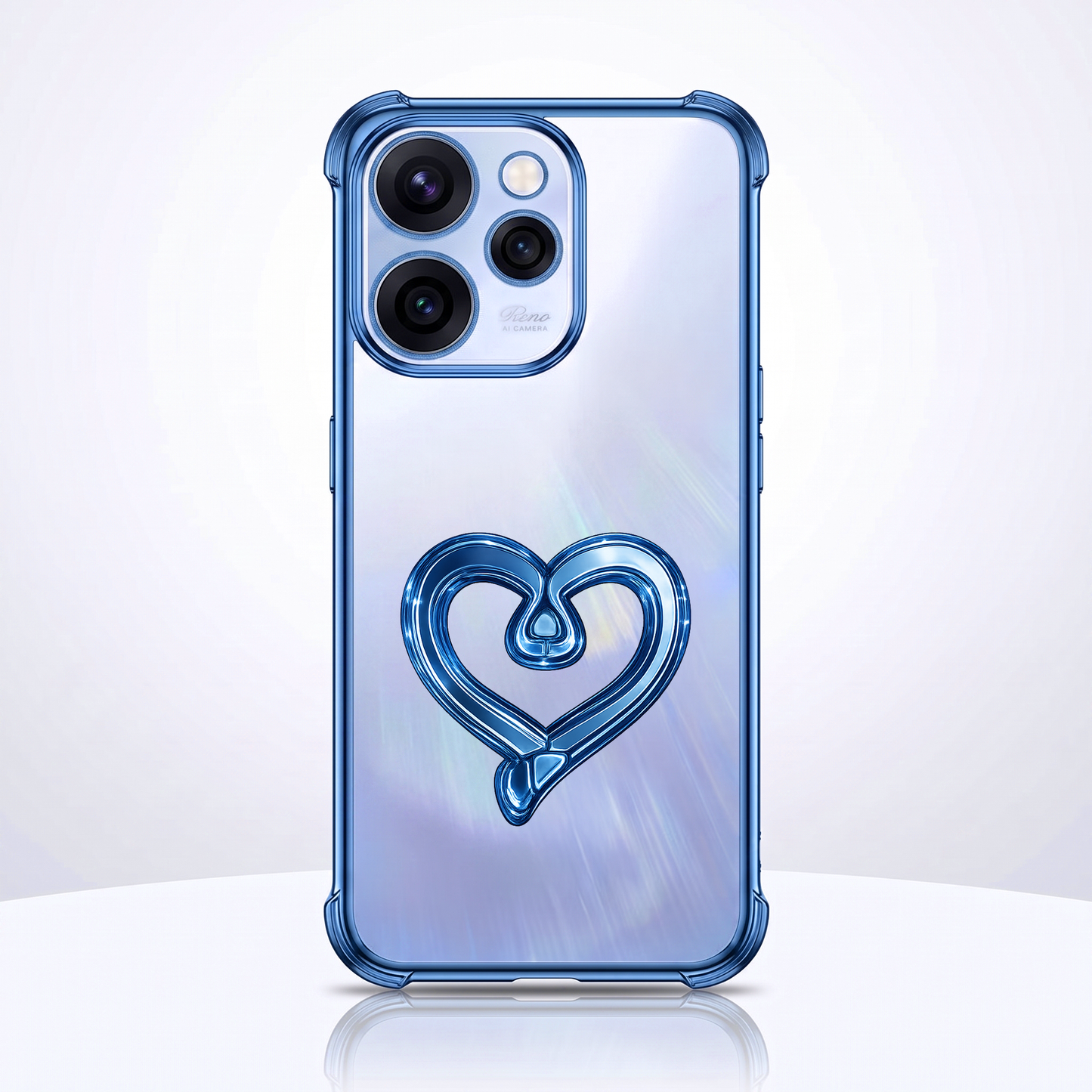 Oppo Reno 15 Pro Mini 5G Premium Heart Transparent Shockproof Airbag Phone Case