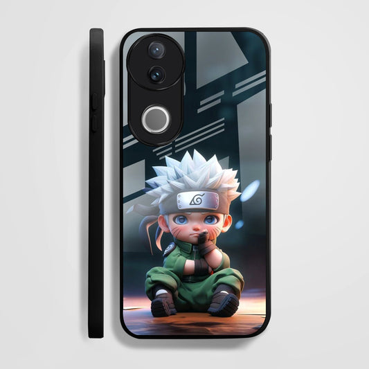 Vivo V50 5G Premium Acrylic Shockproof Glass Back Case (Small Kakashi)
