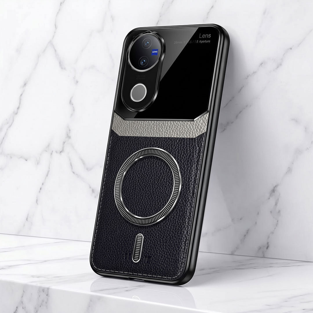 Vivo V50 5G Premium Magsafe Magnetic Leather Lens Protective Case