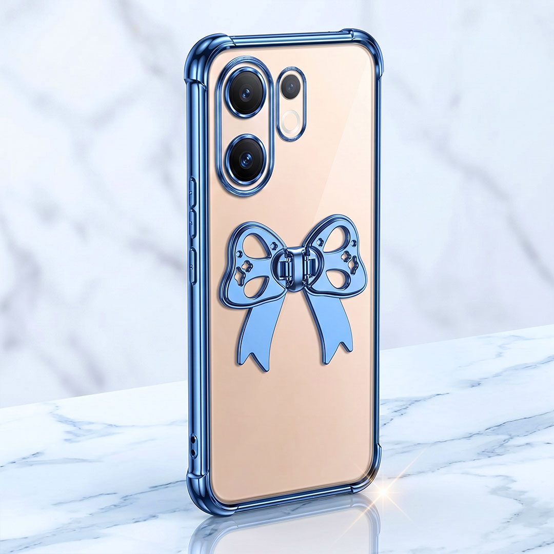 Vivo V60 5G Stylish Bow Knot Transparent Shockproof Airbag Phone Case