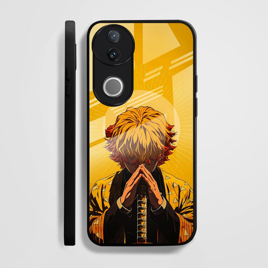 Vivo V50 5G Premium Acrylic Shockproof Glass Back Case (Zenitsu Agatsuma)