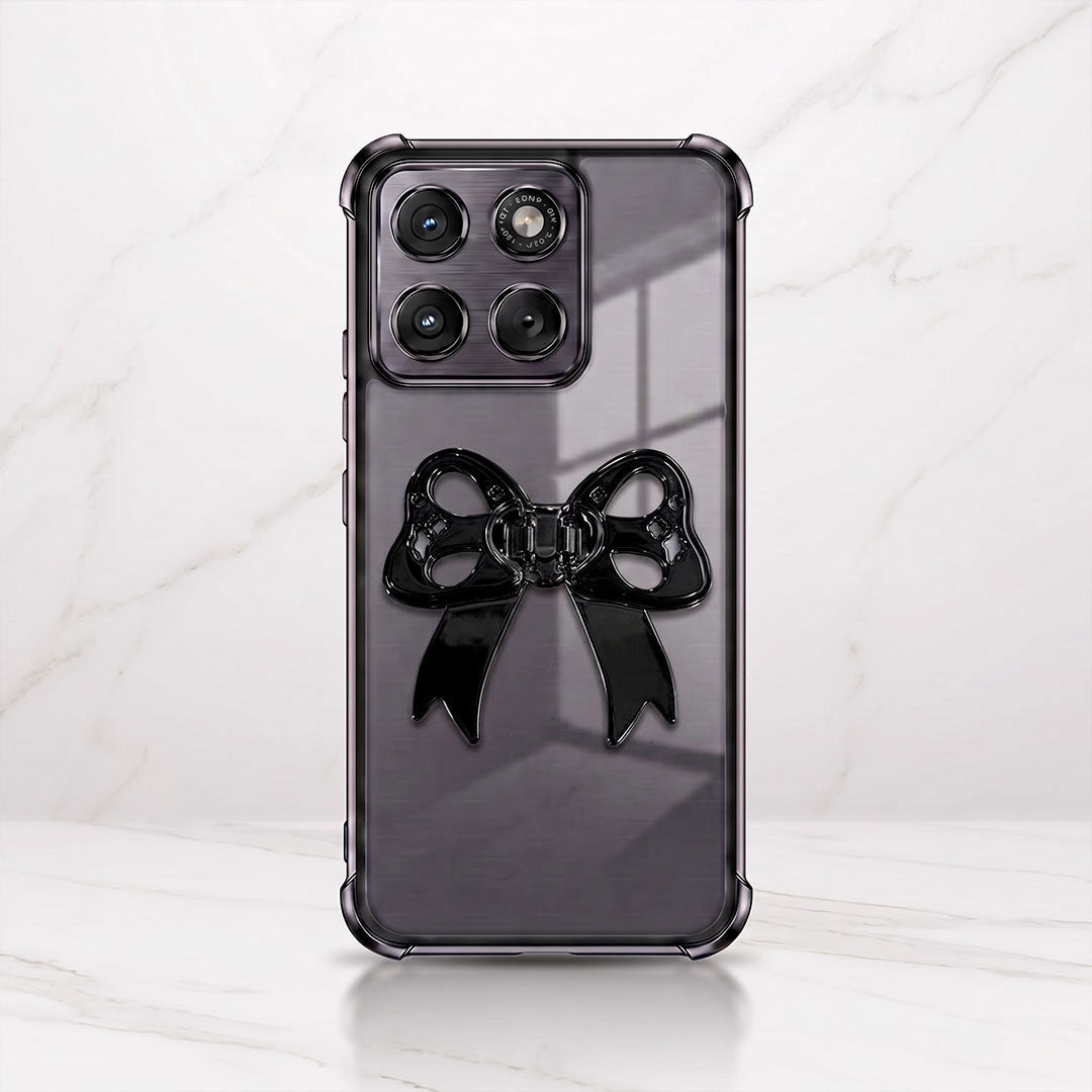 Motorola Edge 70 5G Stylish Bow Knot Transparent Shockproof Airbag Phone Case