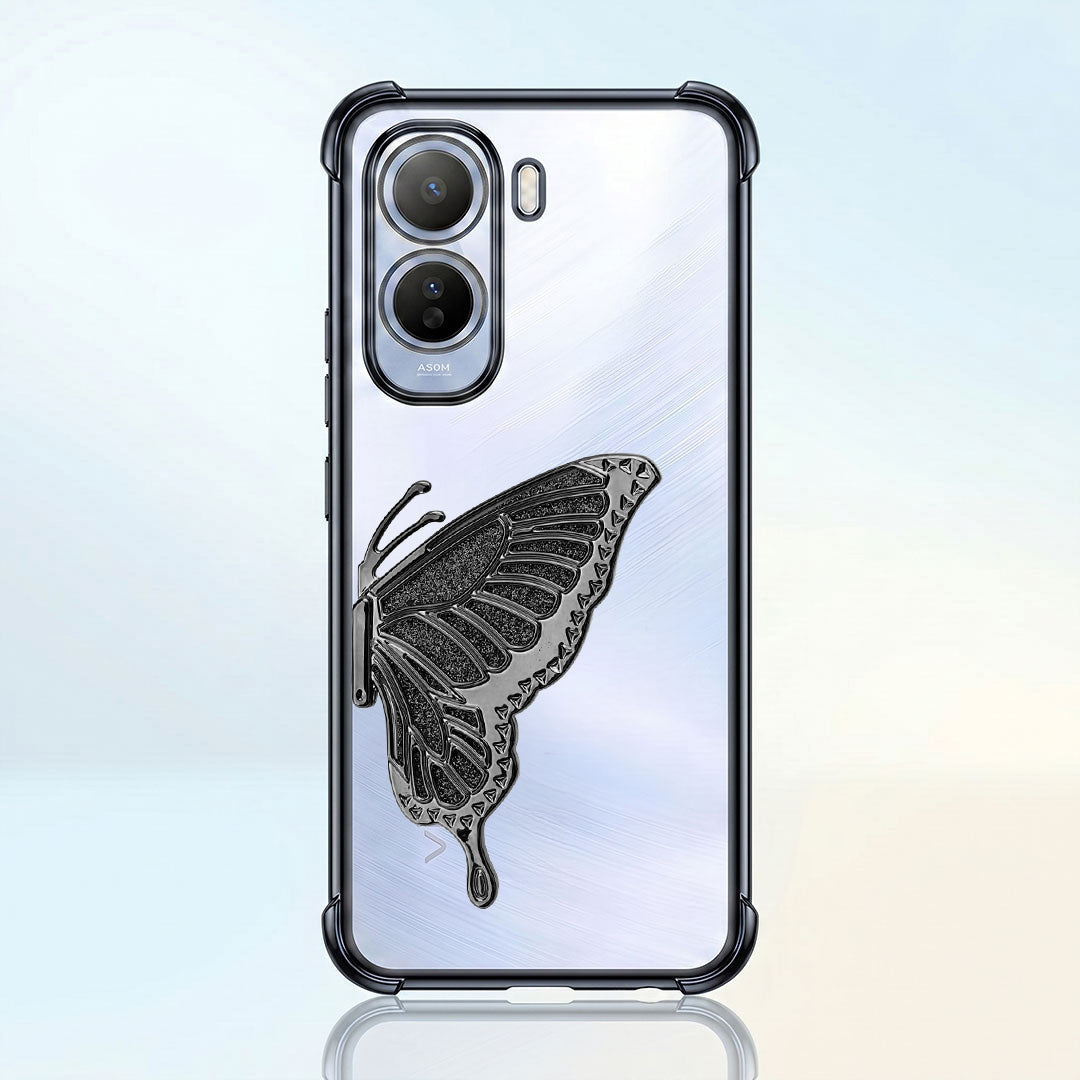 Vivo T5 Pro 5G Premium Butterfly Glitter Transparent Shockproof Airbag Phone Case