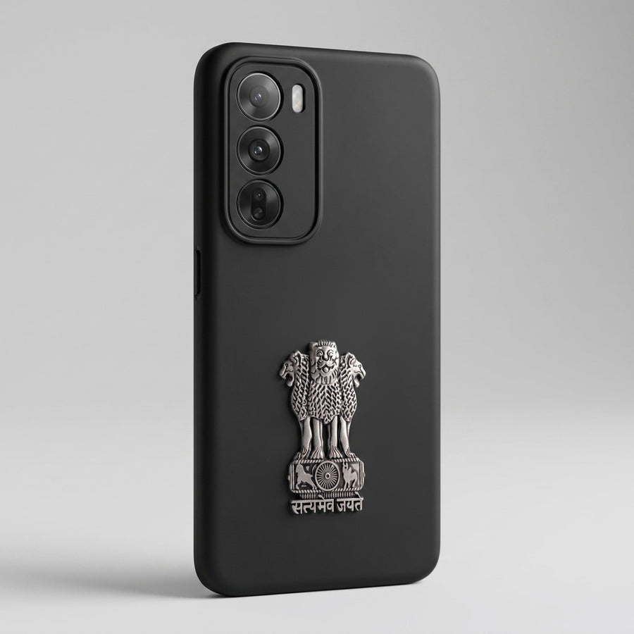 Oppo Reno 12 5G Compatible Satyamev Jayate 3D Metal Emblem Sticker