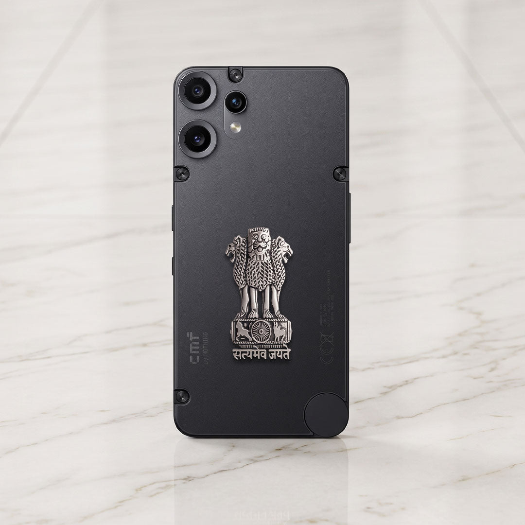 Nothing Phone 2 Pro 5G Compatible Satyamev Jayate 3D Metal Emblem Sticker
