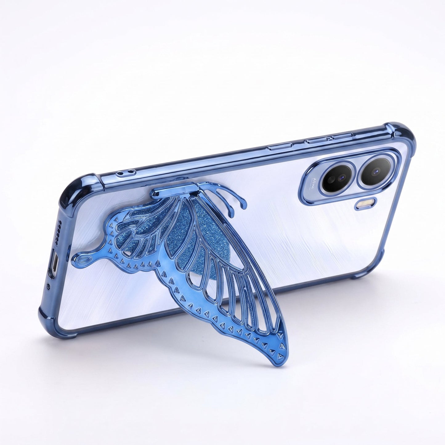 Vivo T5 Pro 5G Premium Butterfly Glitter Transparent Shockproof Airbag Phone Case