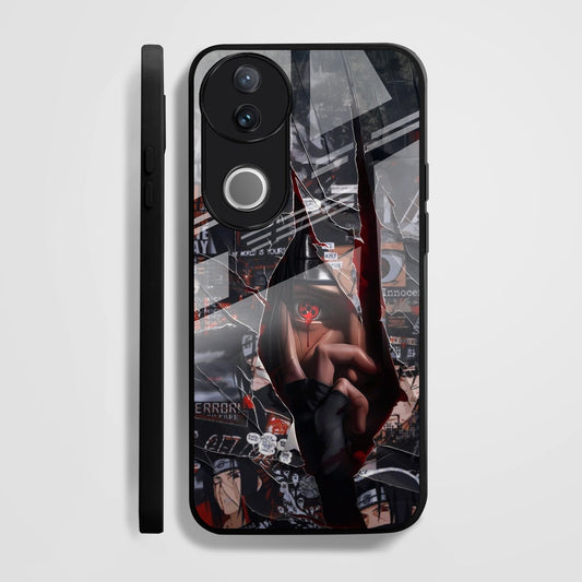 Vivo V50 5G Premium Acrylic Shockproof Glass Back Case (Sharingan)