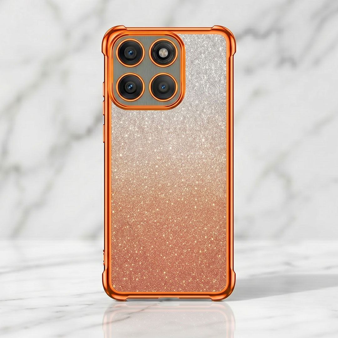 Motorola Edge 60 Pro 5G Luxury Shockproof Shimmer Airbag Cosmic Orange Case