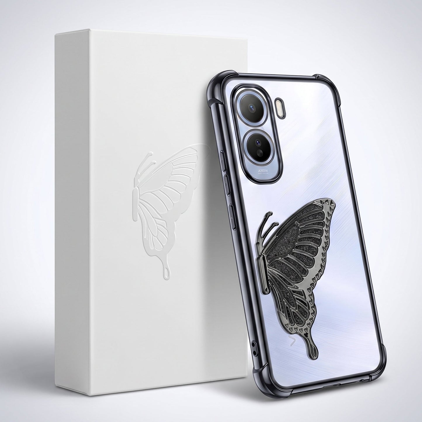 Vivo T5 Pro 5G Premium Butterfly Glitter Transparent Shockproof Airbag Phone Case