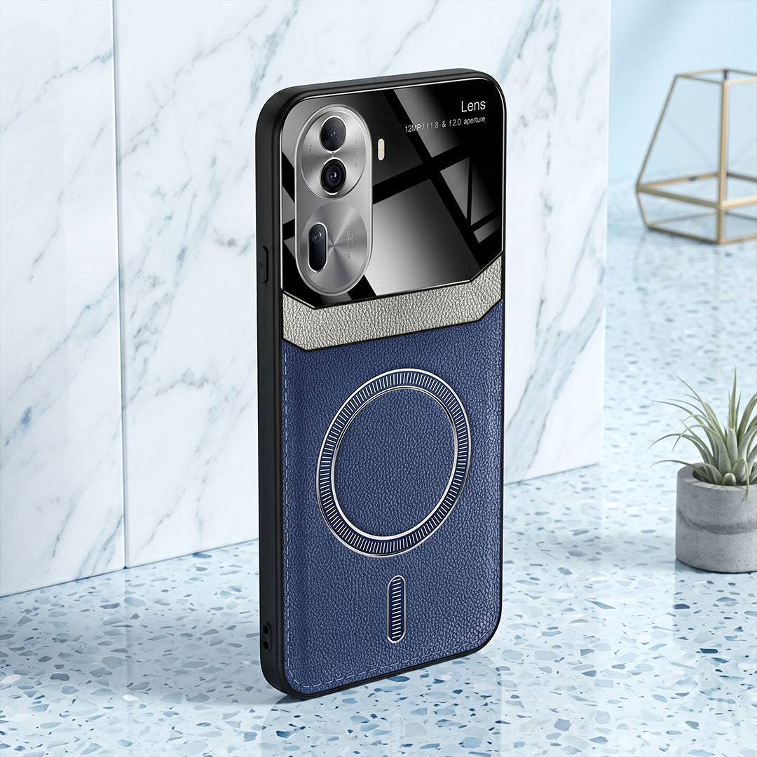 Oppo Reno 11 Pro 5G Premium Magsafe Magnetic Leather Lens Protective Case