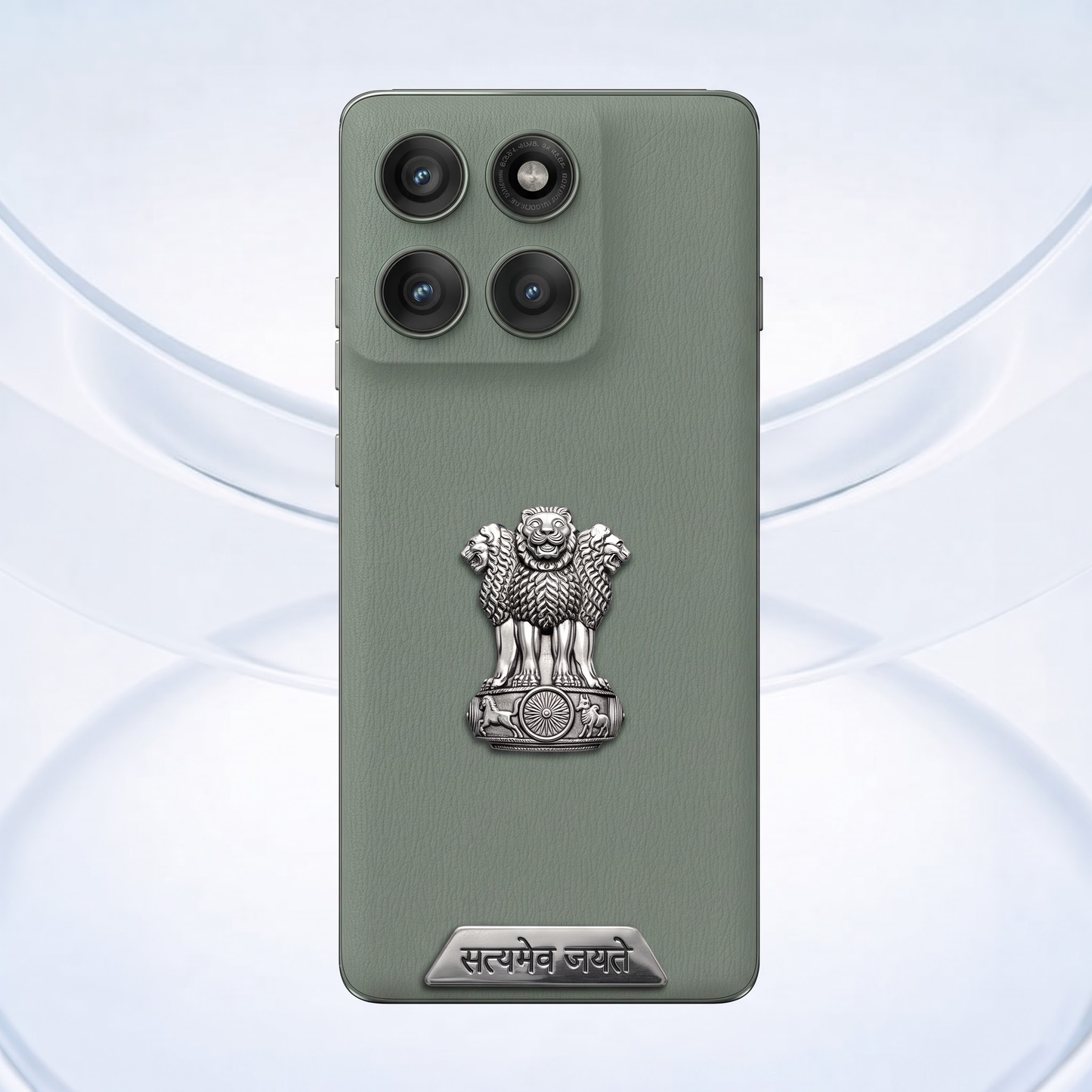 Motorola Edge 60 Pro 5G Compatible Satyamev Jayate 3D Metal Emblem Sticker