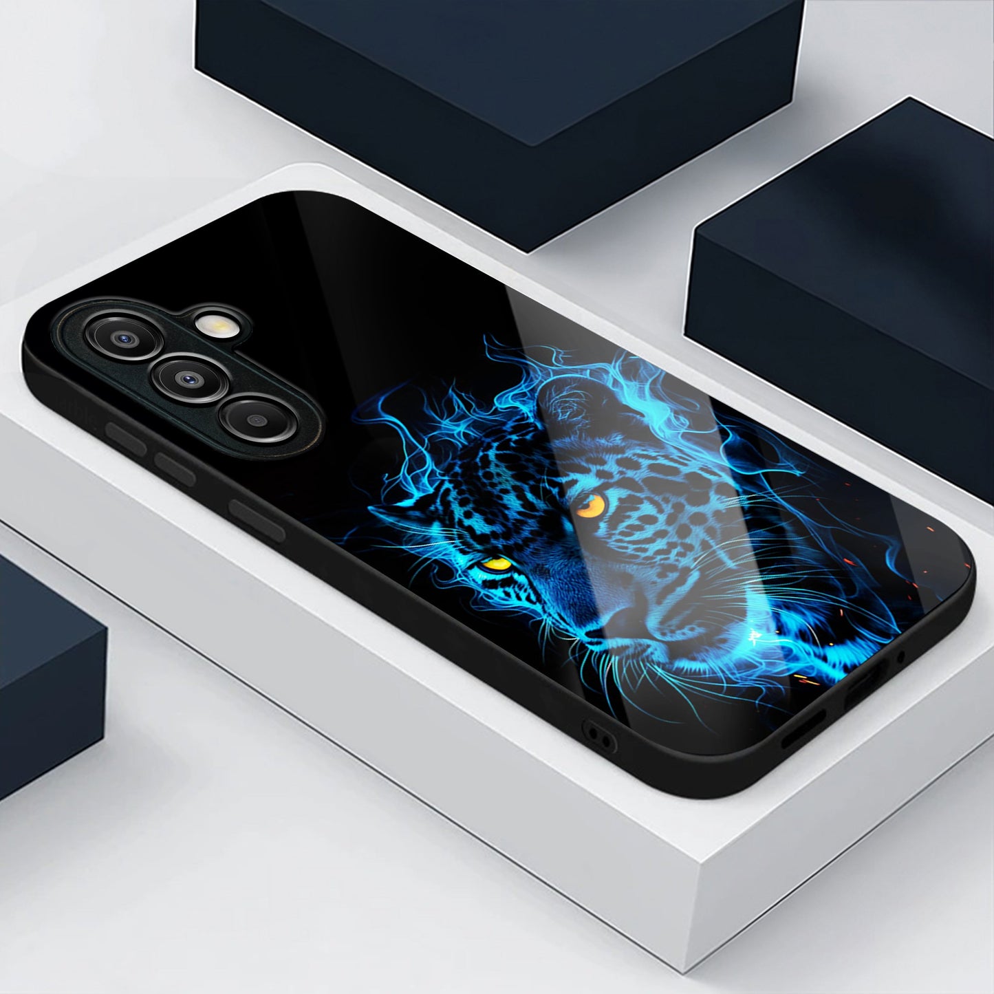 Samsung Galaxy A36 Premium Acrylic Shockproof Glass Back Case (Electric Predator)